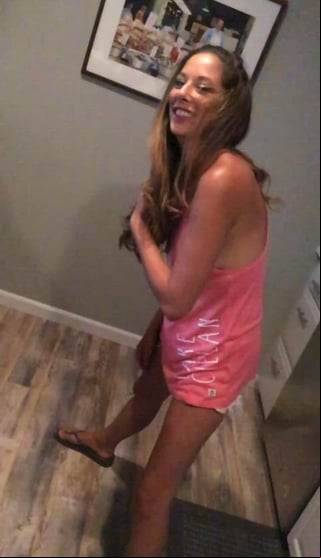Showing off my natural titties to hubby and his friends before going to the bar